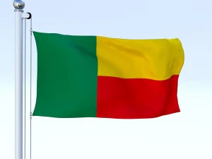 animated benin flag 3D Model
