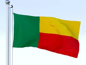 animated benin flag 3D Model