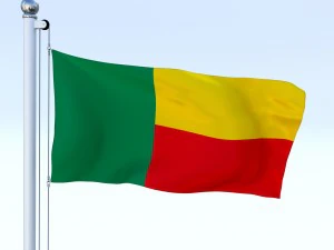 animated benin flag 3D Model