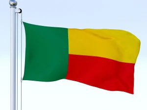 animated benin flag 3D Model