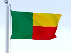 animated benin flag 3D Model