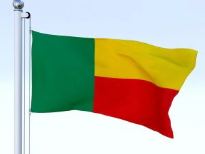 animated benin flag 3D Model