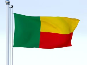 animated benin flag 3D Model
