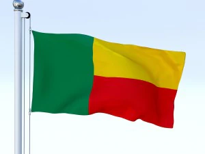 animated benin flag 3D Model