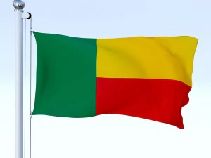 animated benin flag 3D Model