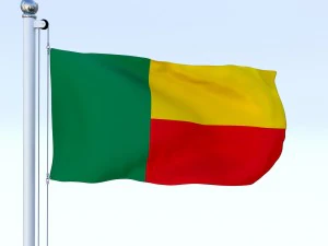 animated benin flag 3D Model
