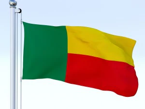 animated benin flag 3D Model