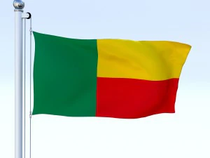 animated benin flag 3D Model