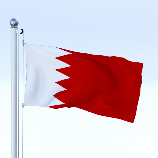 animated bahrain flag 3D Model .c4d .max .obj .3ds .fbx .stl .blend 