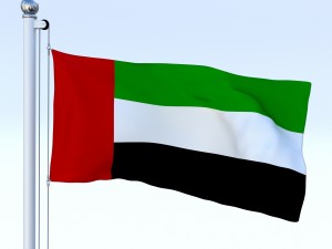 animated united arab emirates flag 3D Model