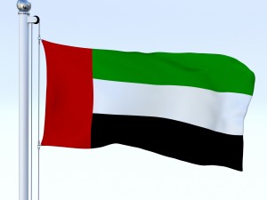 animated united arab emirates flag 3D Model