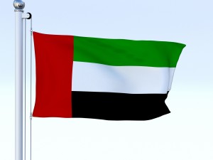 animated united arab emirates flag 3D Model
