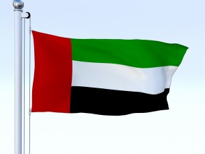 animated united arab emirates flag 3D Model