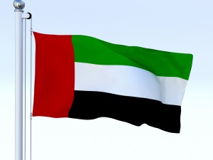 animated united arab emirates flag 3D Model