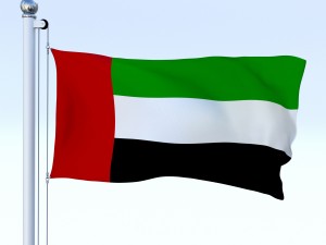 animated united arab emirates flag 3D Model