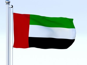 animated united arab emirates flag 3D Model