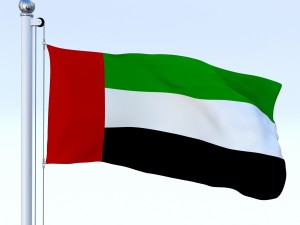 animated united arab emirates flag 3D Model