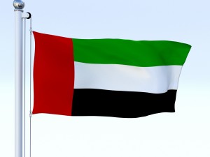 animated united arab emirates flag 3D Model