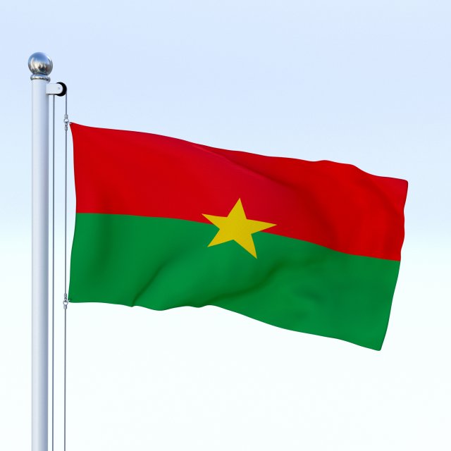 animated burkina faso flag 3D 模型 .c4d .max .obj .3ds .fbx .stl .blend 