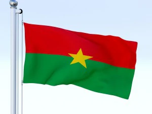 animated burkina faso flag 3D Model