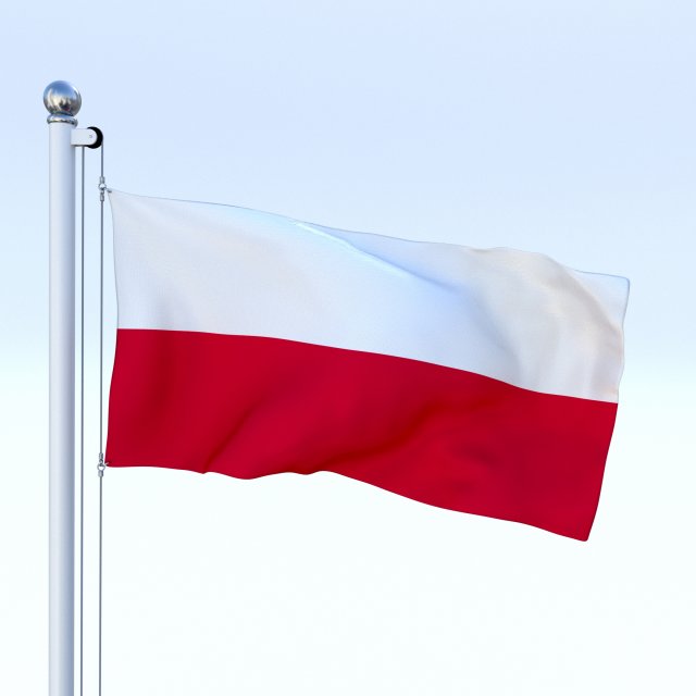 animated poland flag 3D Модель .c4d .max .obj .3ds .fbx .stl .blend 