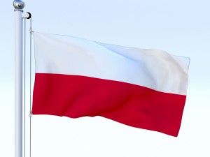 animated poland flag 3D Model