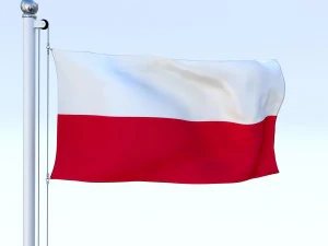 animated poland flag 3D Model