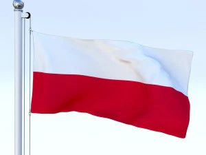 animated poland flag 3D Model