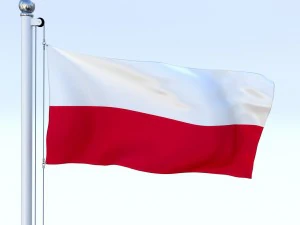 animated poland flag 3D Model