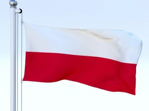 animated poland flag 3D Model