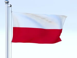 animated poland flag 3D Model