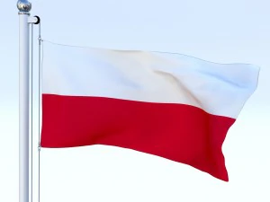animated poland flag 3D Model