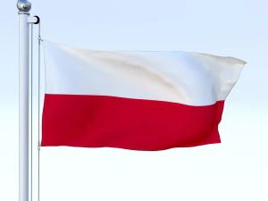 animated poland flag 3D Model