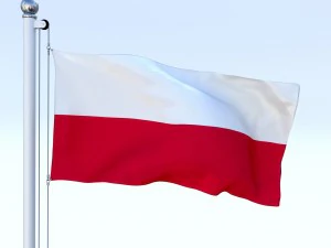 animated poland flag 3D Model