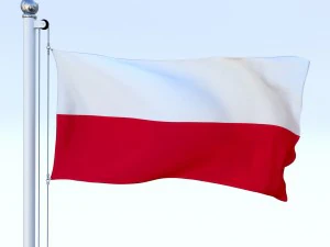animated poland flag 3D Model