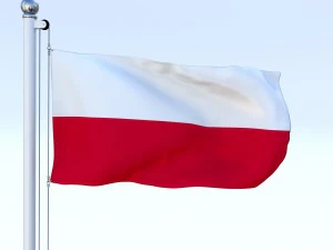animated poland flag 3D Model