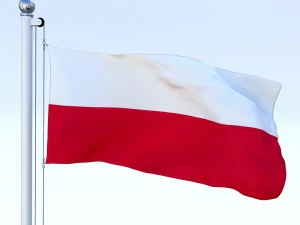 animated poland flag 3D Model