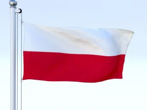 animated poland flag 3D Model
