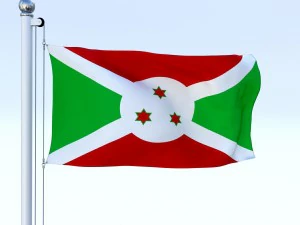 animated burundi flag 3D Model