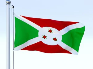 animated burundi flag 3D Model
