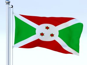 animated burundi flag 3D Model