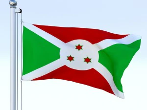 animated burundi flag 3D Model