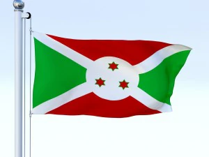 animated burundi flag 3D Model