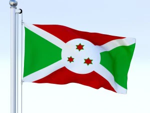 animated burundi flag 3D Model
