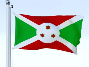 animated burundi flag 3D Model