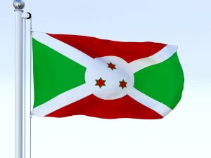 animated burundi flag 3D Model