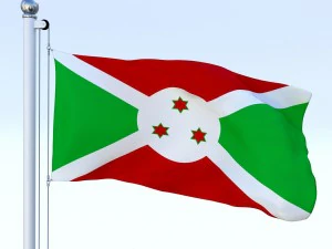 animated burundi flag 3D Model