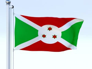 animated burundi flag 3D Model
