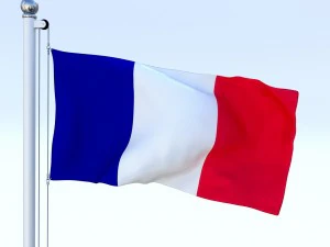 animierte Frankreich-Flagge 3D Modell