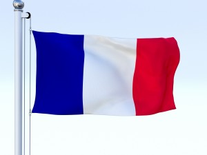 animated france flag Modelo 3D
